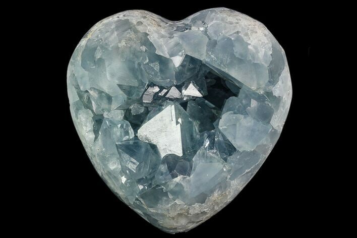 Crystal Filled Celestine (Celestite) Heart Geode - Madagascar #126646
